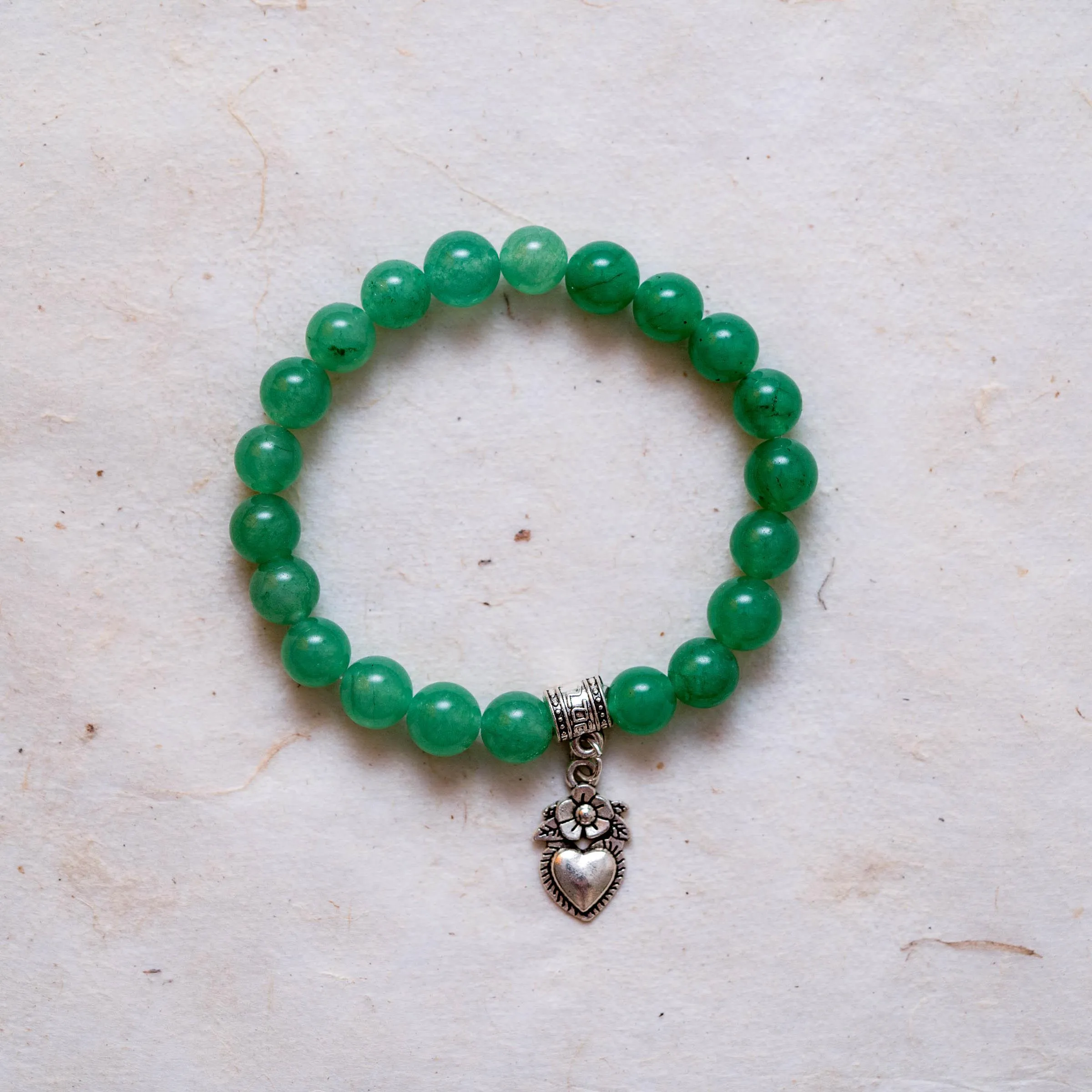 Green Jade Charm Crystal Bracelet