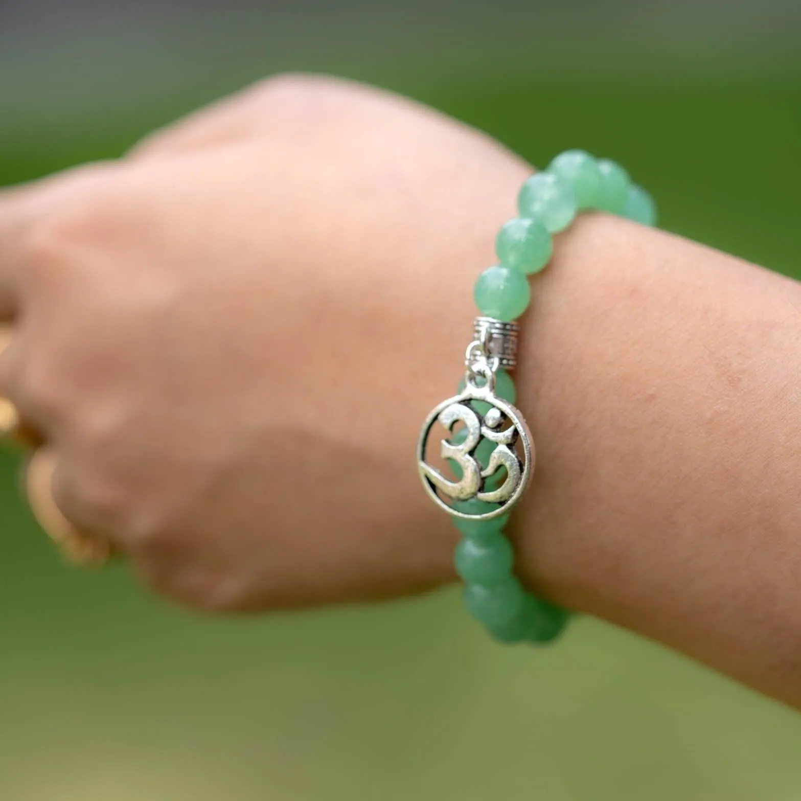 Green Jade Charm Crystal Bracelet