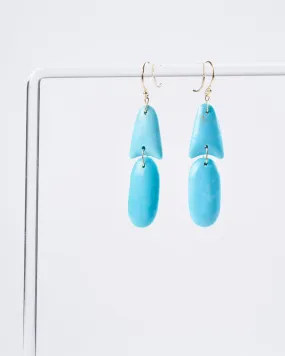 handcut arrowhead earrings turquoise w/18k - blue
