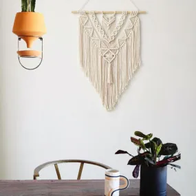 Handmade Macrame Boho Wall Hanging Art Decor with Tassel
