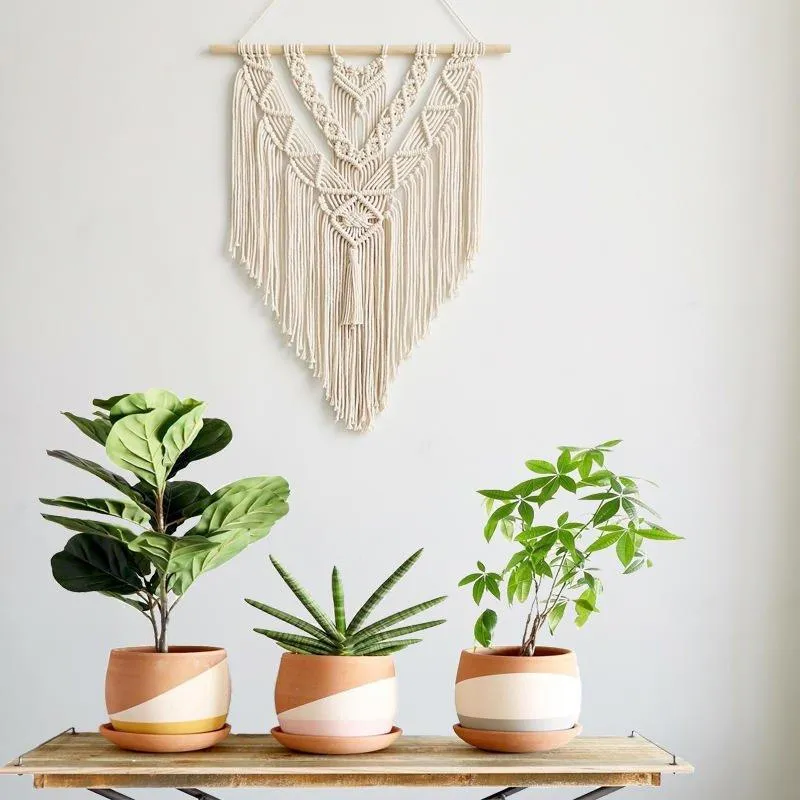 Handmade Macrame Boho Wall Hanging Art Decor with Tassel