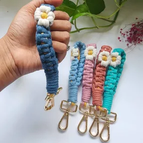Handwoven Mini Floral Finger Keychain | Boho accessory WHOLESALE