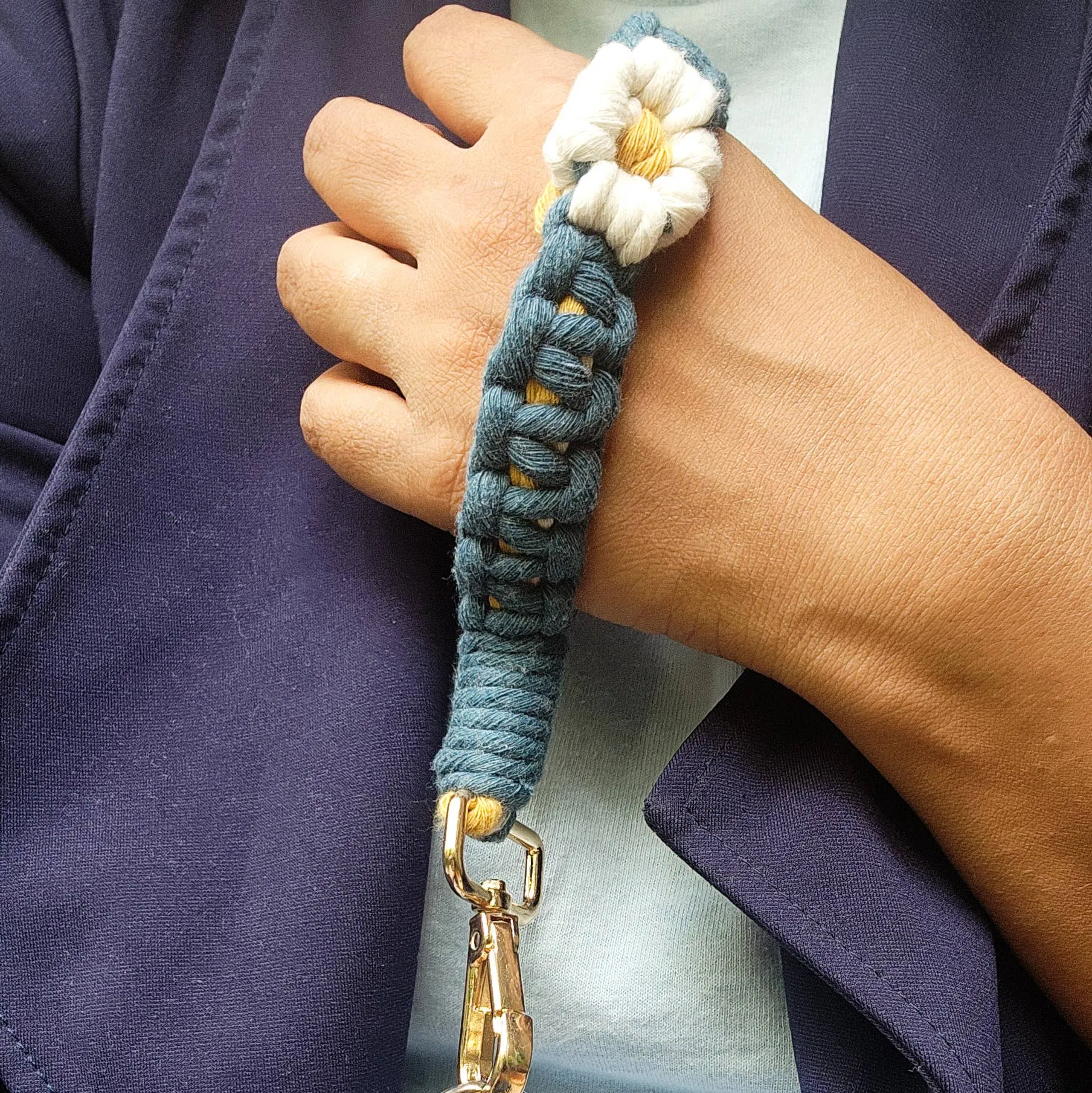 Handwoven Mini Floral Finger Keychain | Boho accessory WHOLESALE