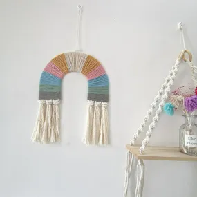 Handwoven Rainbow Wall Hanging Macrame