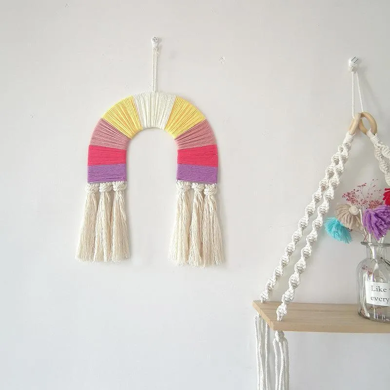 Handwoven Rainbow Wall Hanging Macrame
