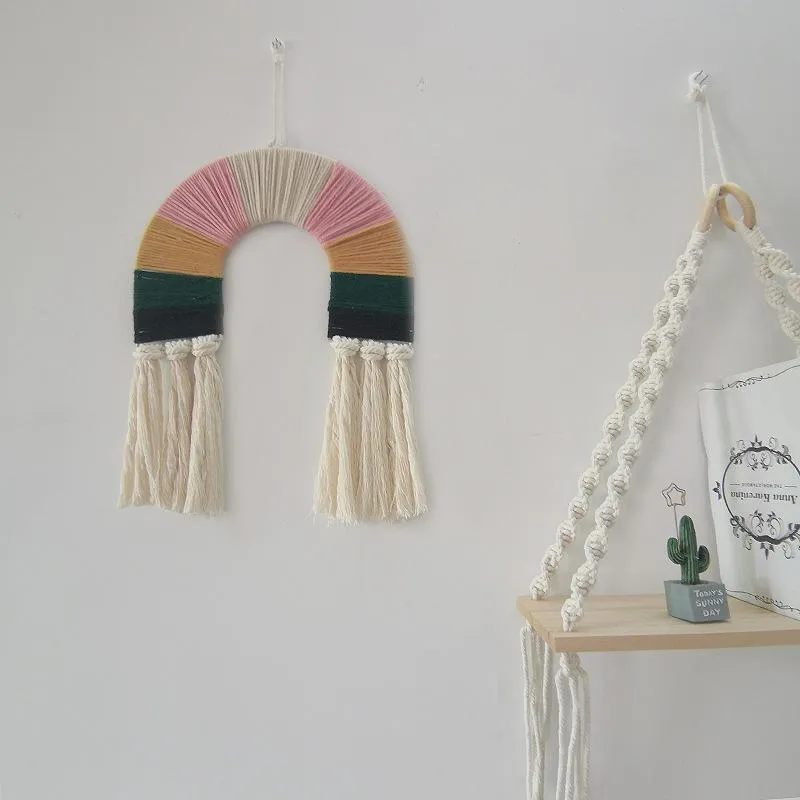 Handwoven Rainbow Wall Hanging Macrame