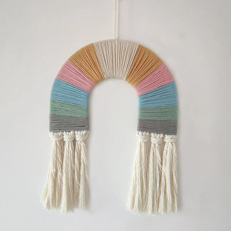 Handwoven Rainbow Wall Hanging Macrame