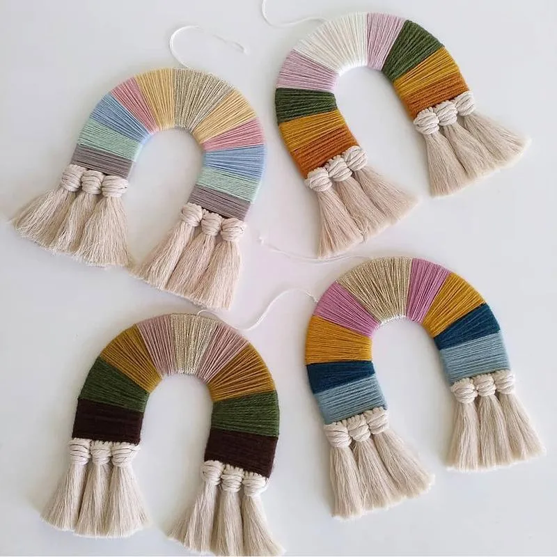 Handwoven Rainbow Wall Hanging Macrame