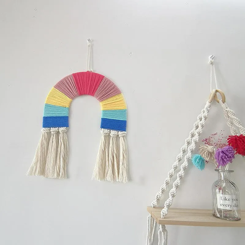 Handwoven Rainbow Wall Hanging Macrame