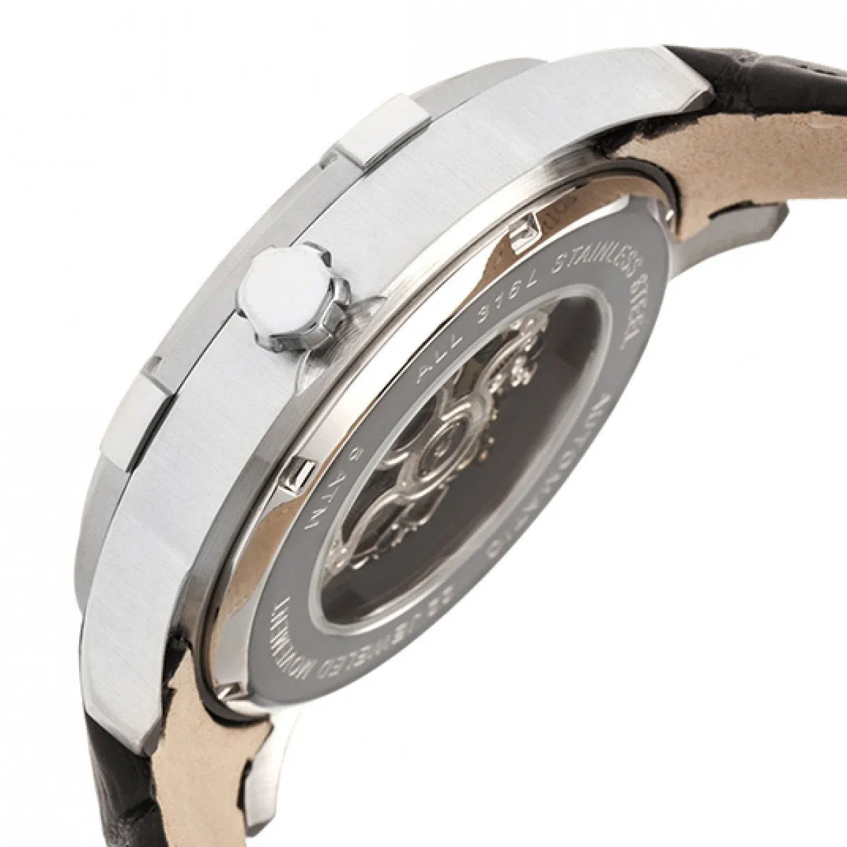 Heritor Automatic Callisto Semi-Skeleton Leather-Band Watch