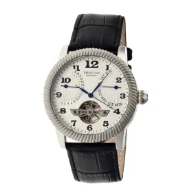 Heritor Automatic Piccard Semi-Skeleton Leather-Band Watch
