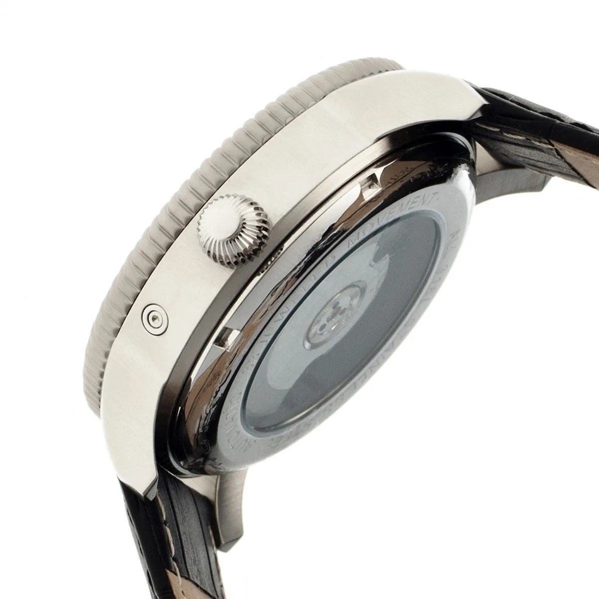 Heritor Automatic Piccard Semi-Skeleton Leather-Band Watch