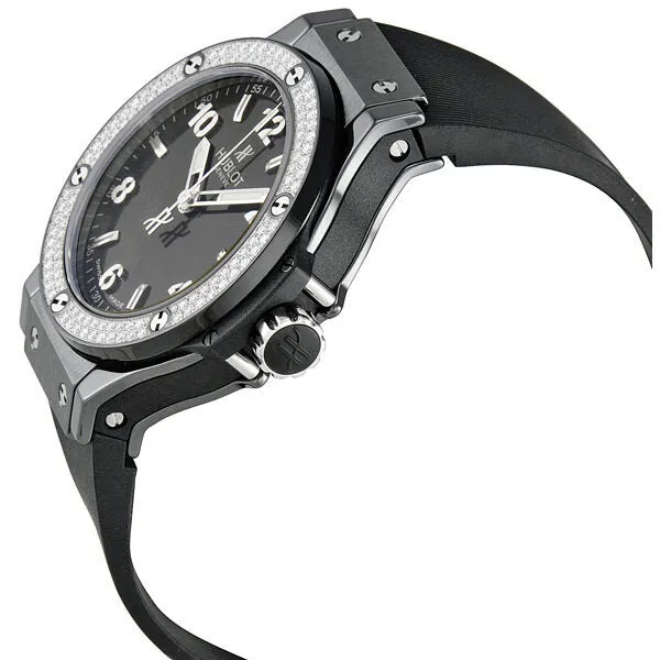 Hublot Black Magic Black Dial Black Rubber Ladies Watch 361.CV.1270.RX.1104