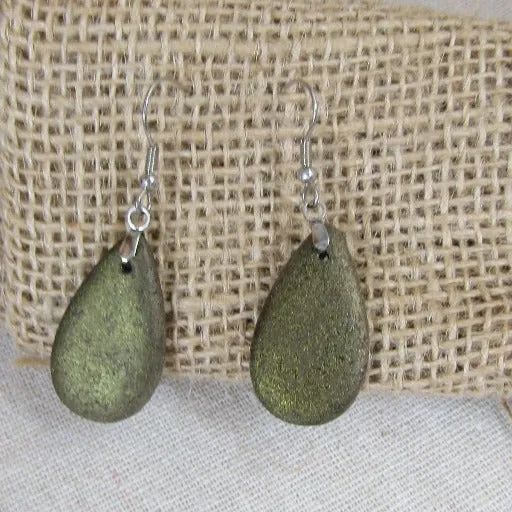 Iridescent Glass Teardrop Earrings