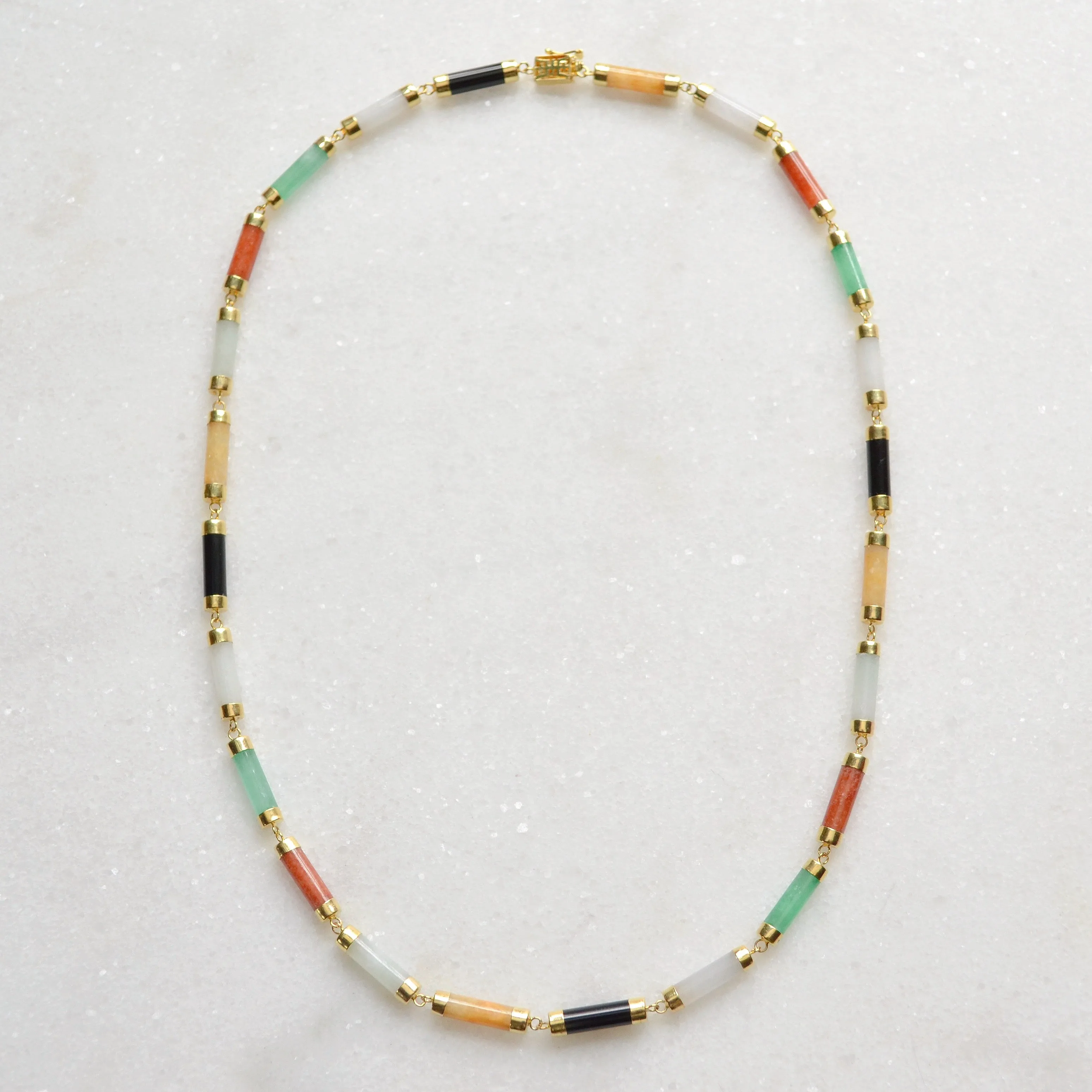 Jade and Gold Link Necklace