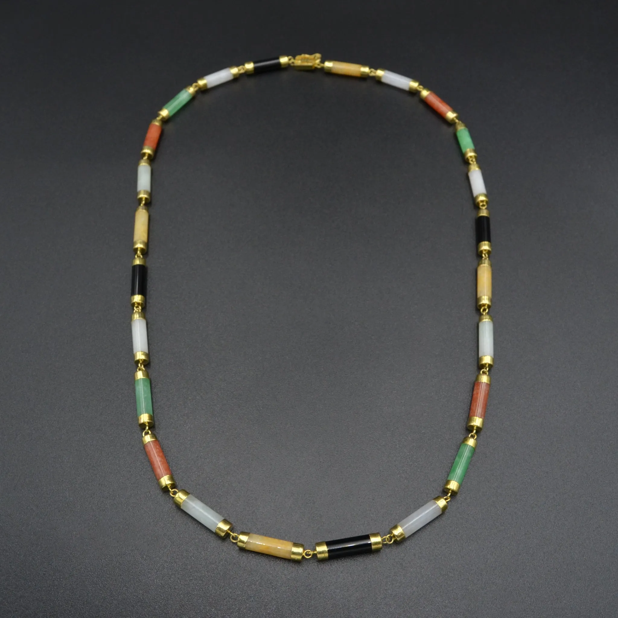 Jade and Gold Link Necklace