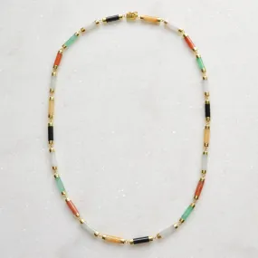 Jade and Gold Link Necklace