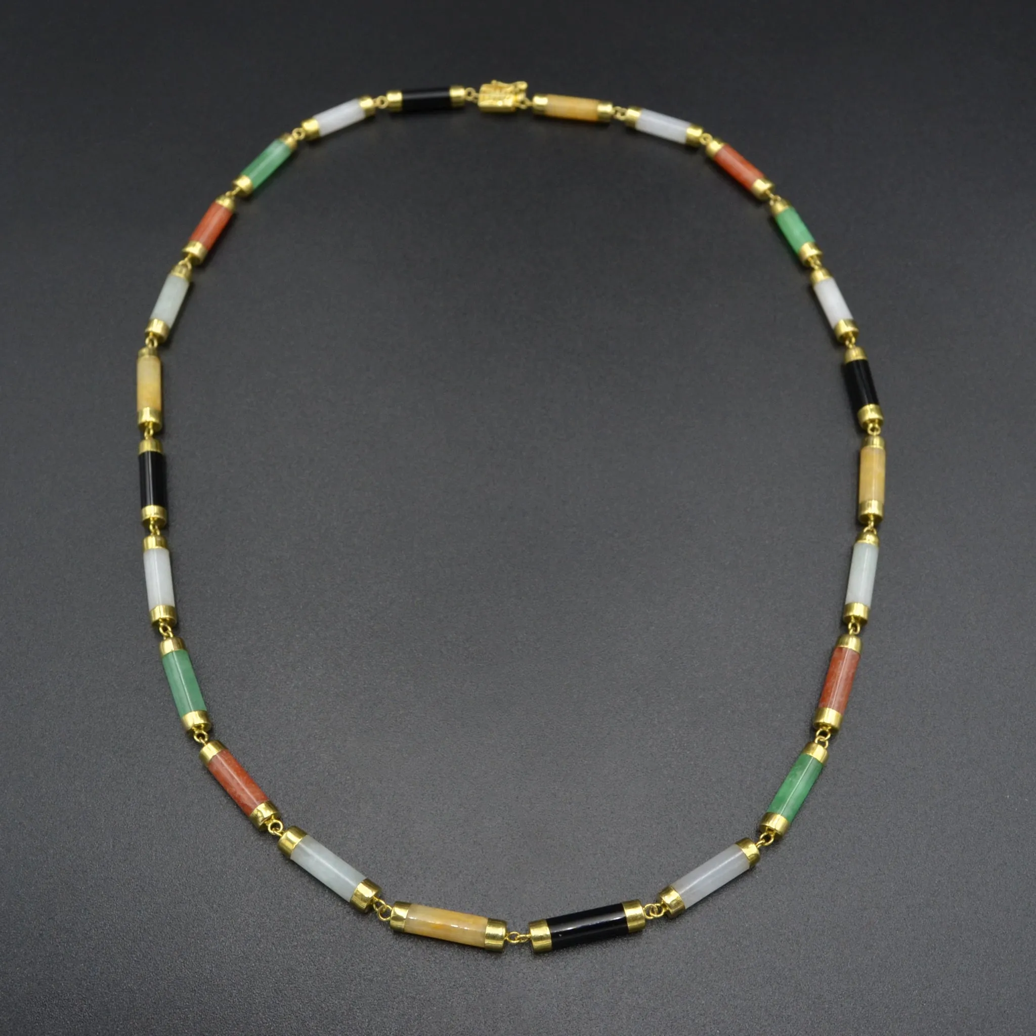 Jade and Gold Link Necklace
