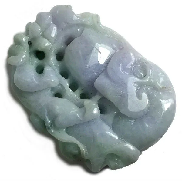Jade Bottle Gourd Healing Pendant Fine Lavender Color 1