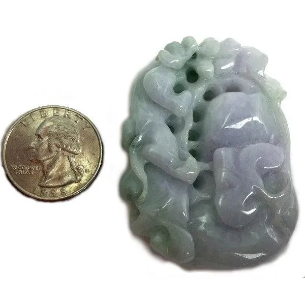 Jade Bottle Gourd Healing Pendant Fine Lavender Color 1
