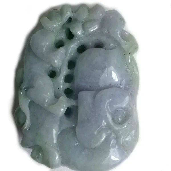 Jade Bottle Gourd Healing Pendant Fine Lavender Color 1