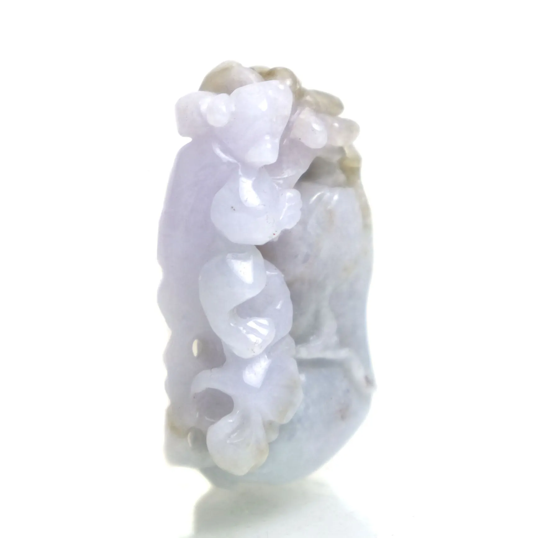 Jade Medicine Gourd Nephrite Pendant representing Protection Against Disease in Rare Lavender Color