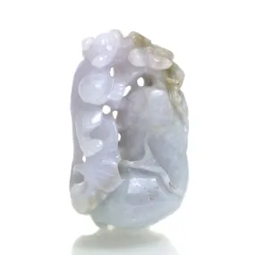 Jade Medicine Gourd Nephrite Pendant representing Protection Against Disease in Rare Lavender Color
