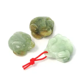 Jade Three Legged Frog Trio Pendants/Charms