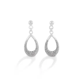 KELLY HERD CLEAR TEARDROP DANGLE EARRINGS - STERLING SILVER