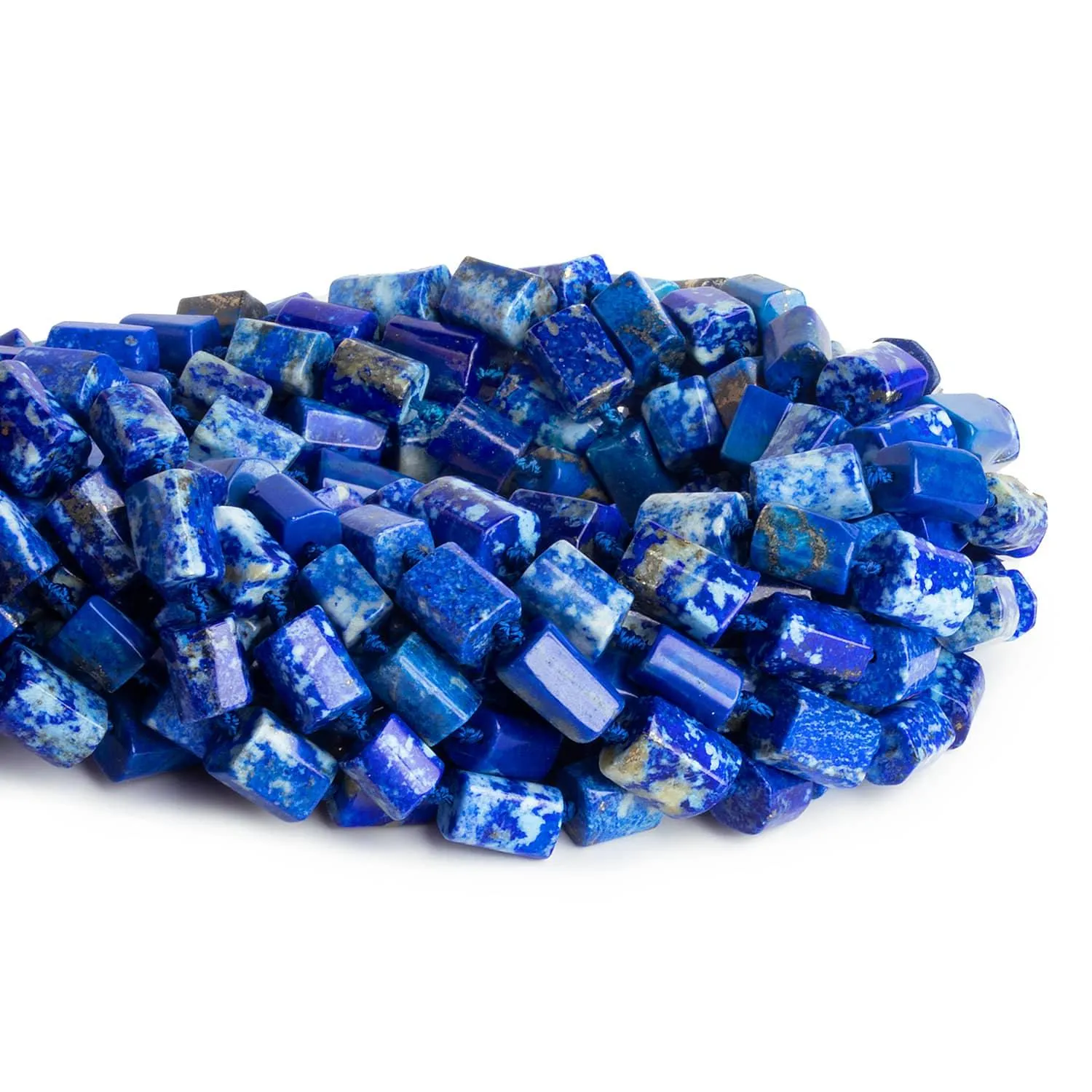 Lapis Lazuli Faceted Tubes 16 inch 31 beads