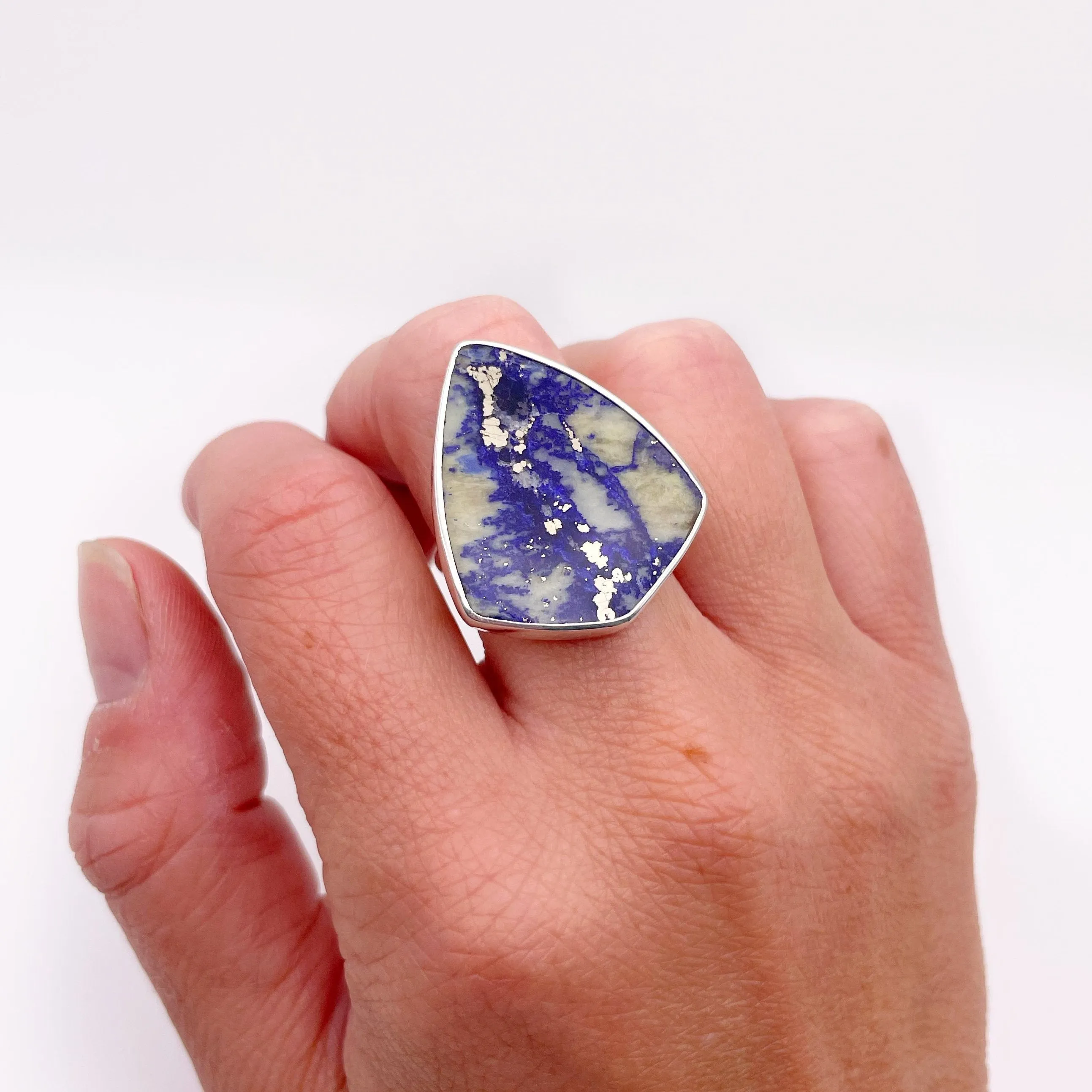 Lapis Lazuli Shield Ring | Size 7.75