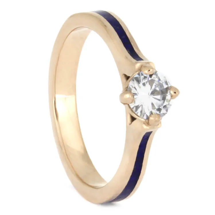 Lapis Lazuli Wedding Ring Set, Matching Wedding Band Set, Blue Rings