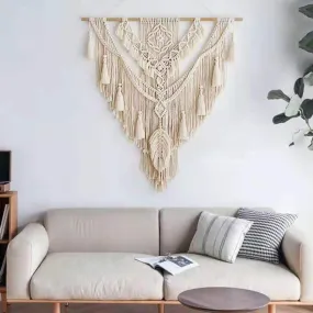 Large Lovingly Handmade Boho Chic Macrame Tassel Wall Hanging
