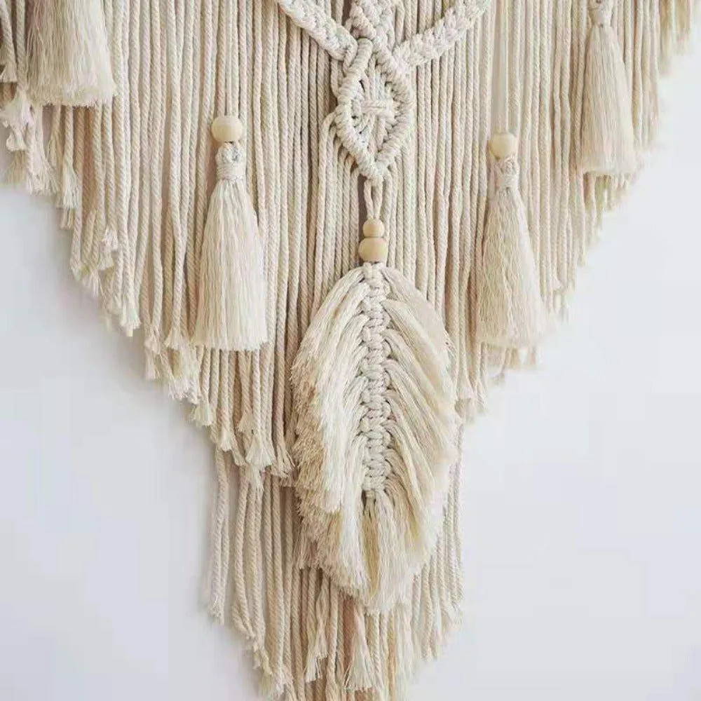Large Lovingly Handmade Boho Chic Macrame Tassel Wall Hanging