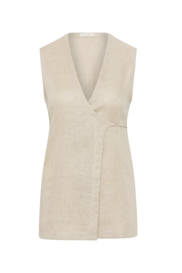 Lulea Wrap Vest Oatmeal