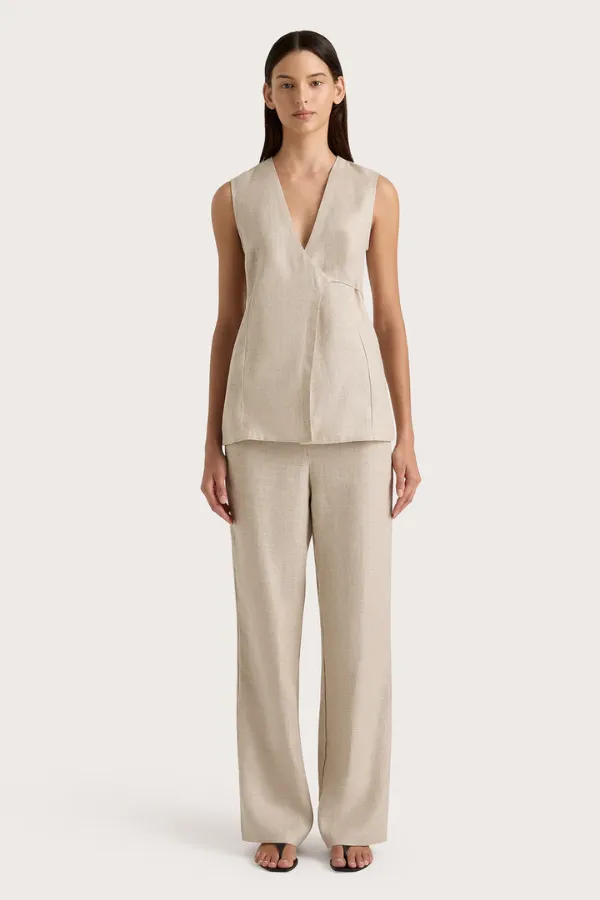 Lulea Wrap Vest Oatmeal