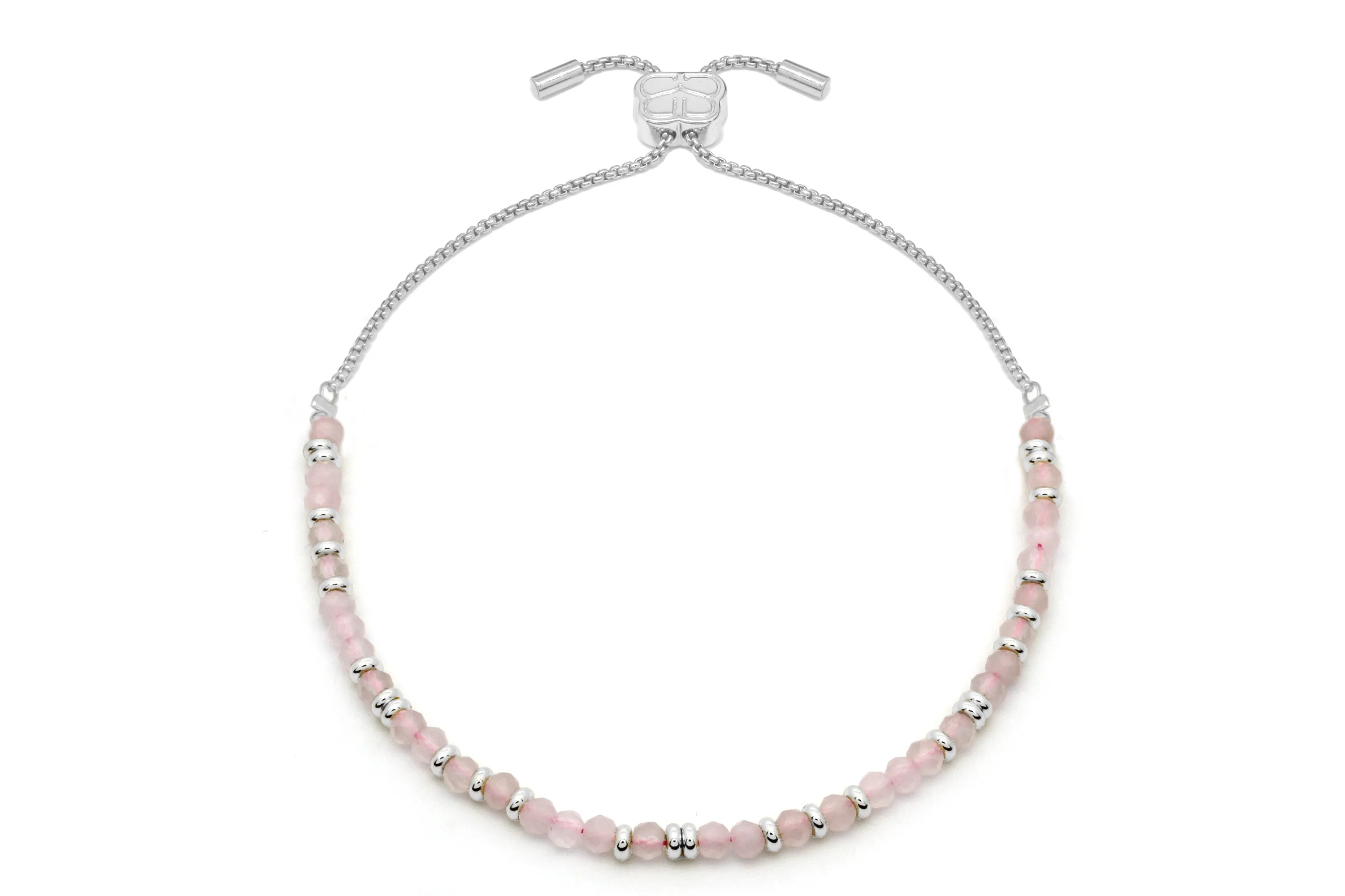 Mystical Rose Quartz Silver Bracelet