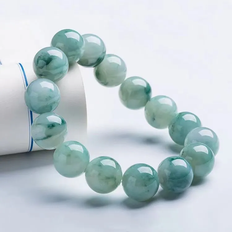 Natural Burmese Jade Beads Lucky Bracelet-A Class
