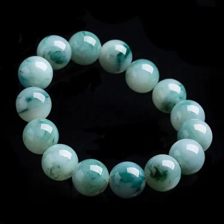 Natural Burmese Jade Beads Lucky Bracelet-A Class