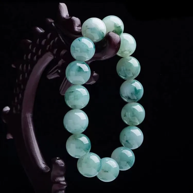 Natural Burmese Jade Beads Lucky Bracelet-A Class
