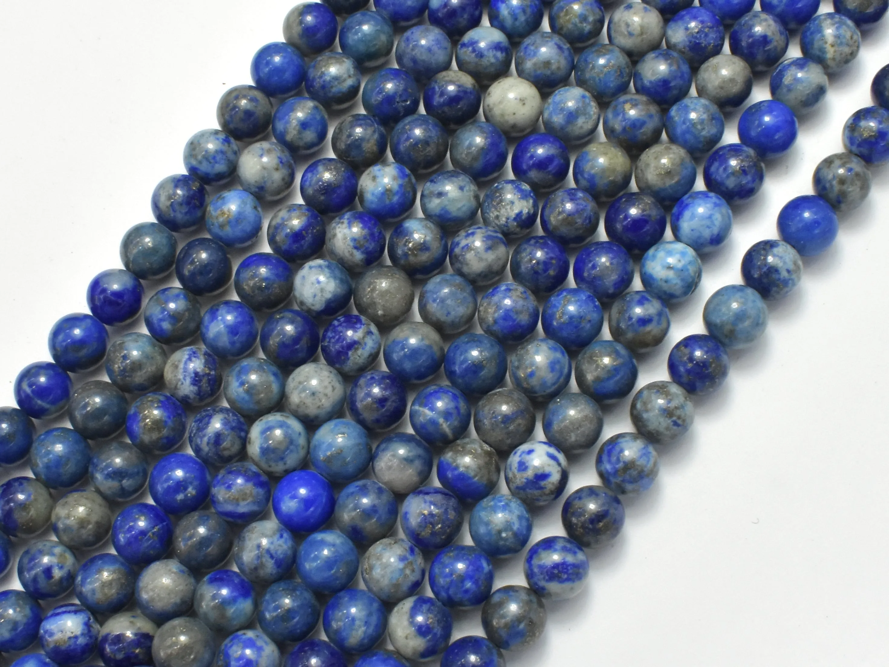 Natural Lapis Lazuli, Blue 6mm Round Beads