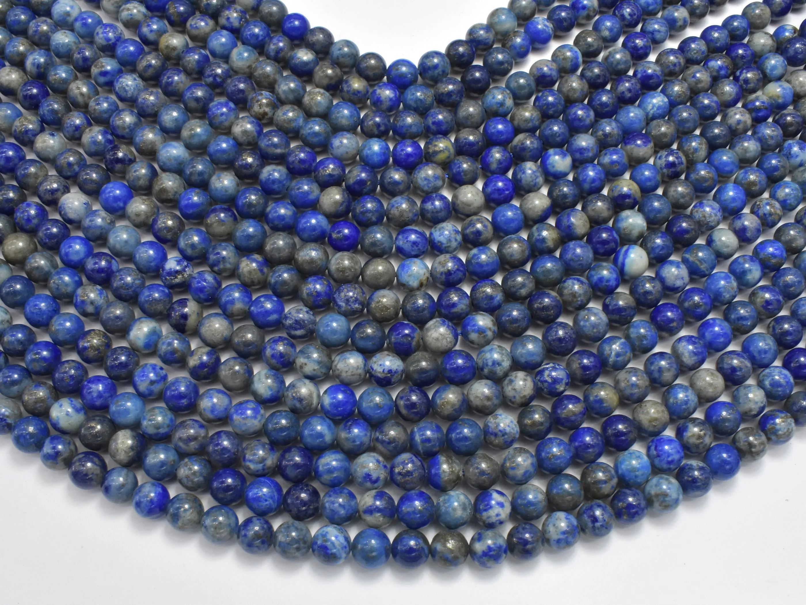 Natural Lapis Lazuli, Blue 6mm Round Beads
