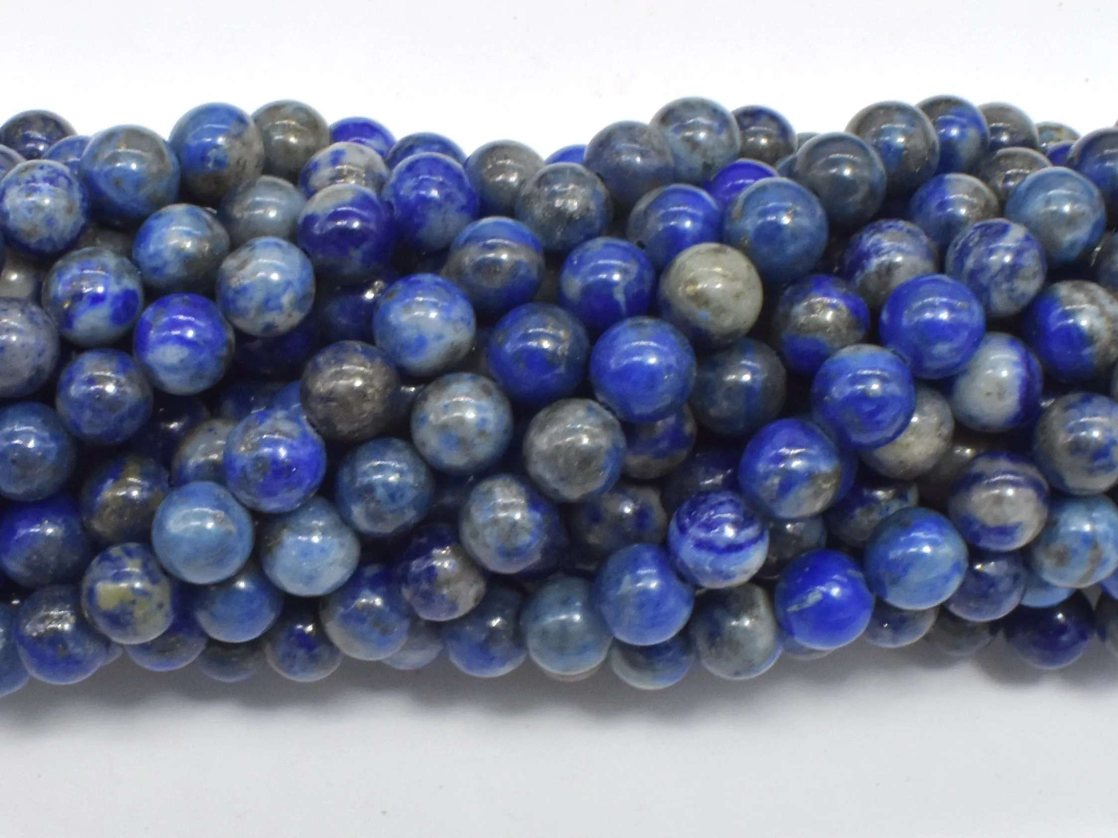 Natural Lapis Lazuli, Blue 6mm Round Beads