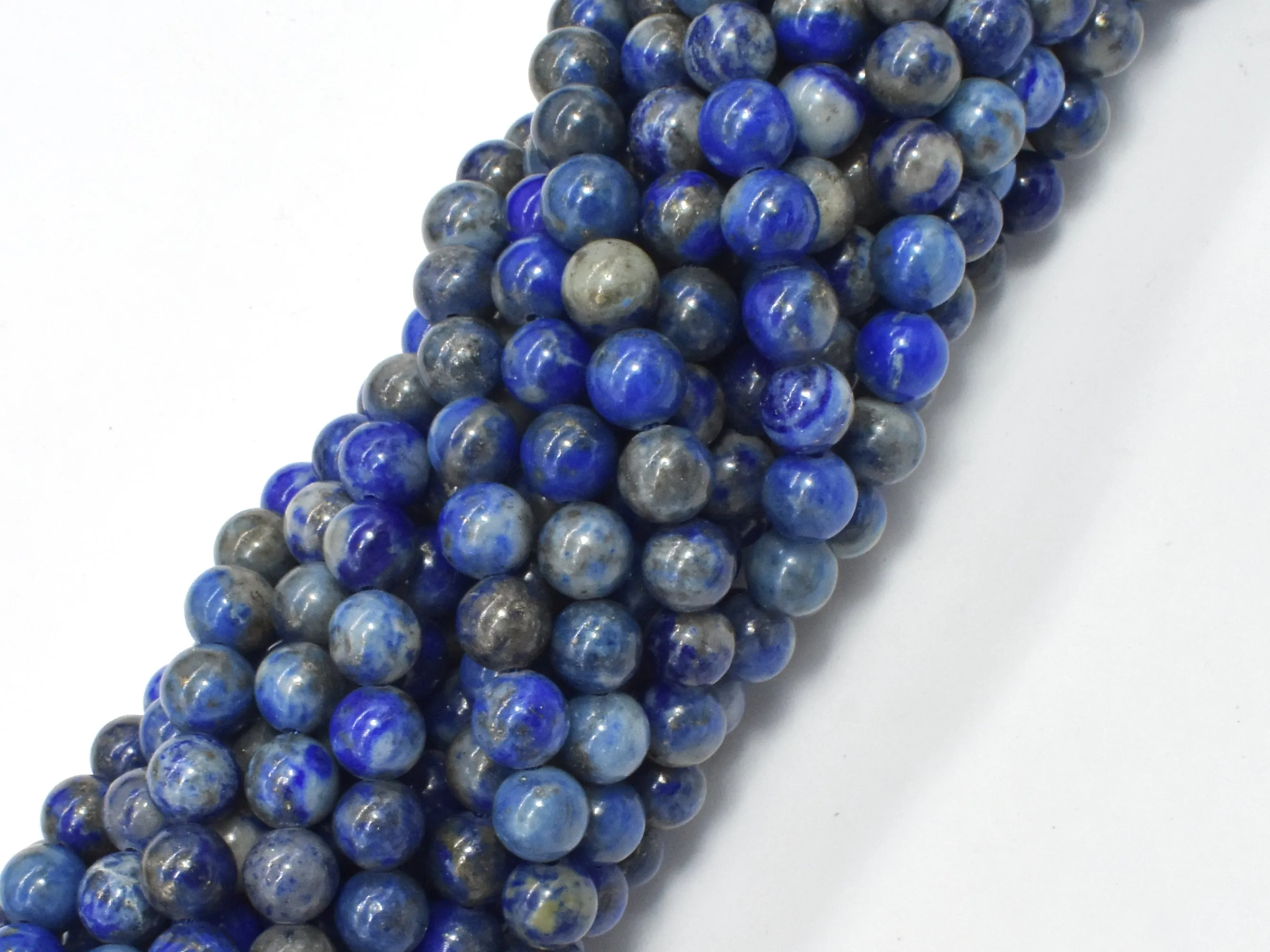 Natural Lapis Lazuli, Blue 6mm Round Beads