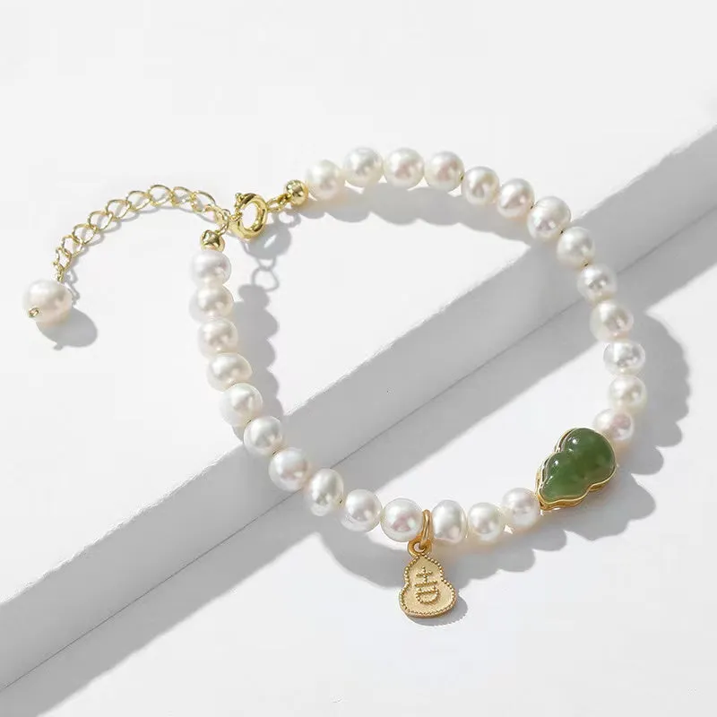 Natural Pearl Jade Calabash Bracelet-Inner Peace