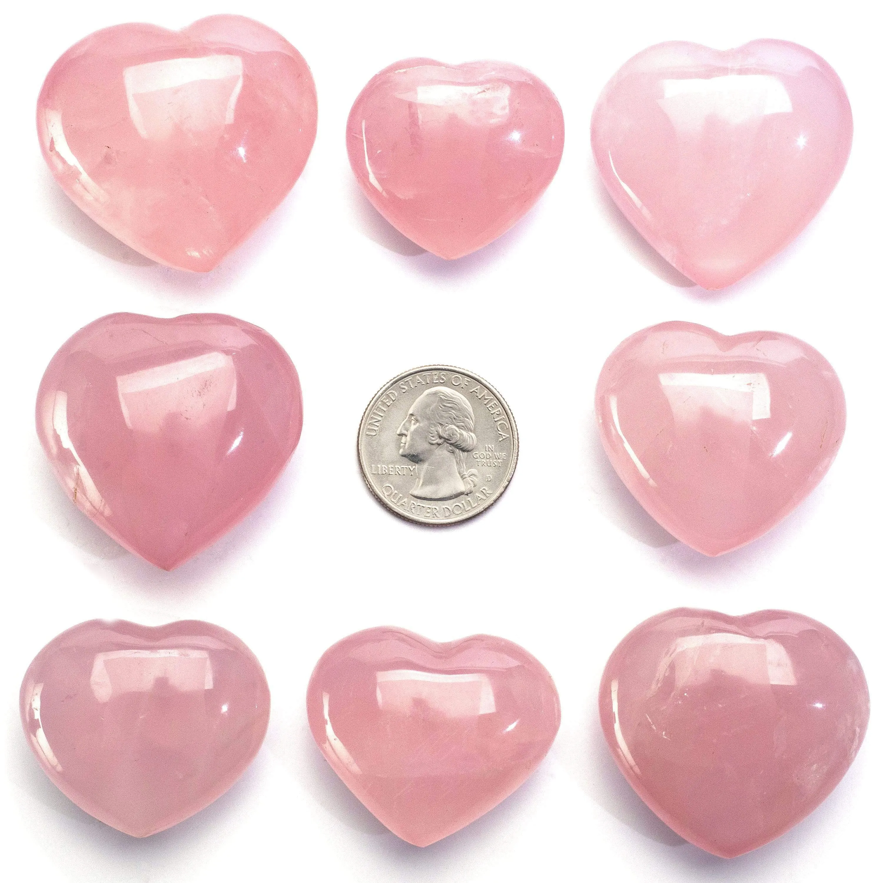 Natural Rose Quartz Heart Carving