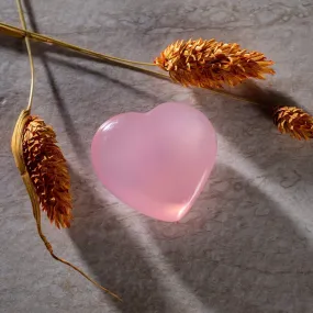 Natural Rose Quartz Heart Carving