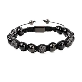 Natural Stone  Onyx ,Tiger Eye Beaded Macrame Bracelets