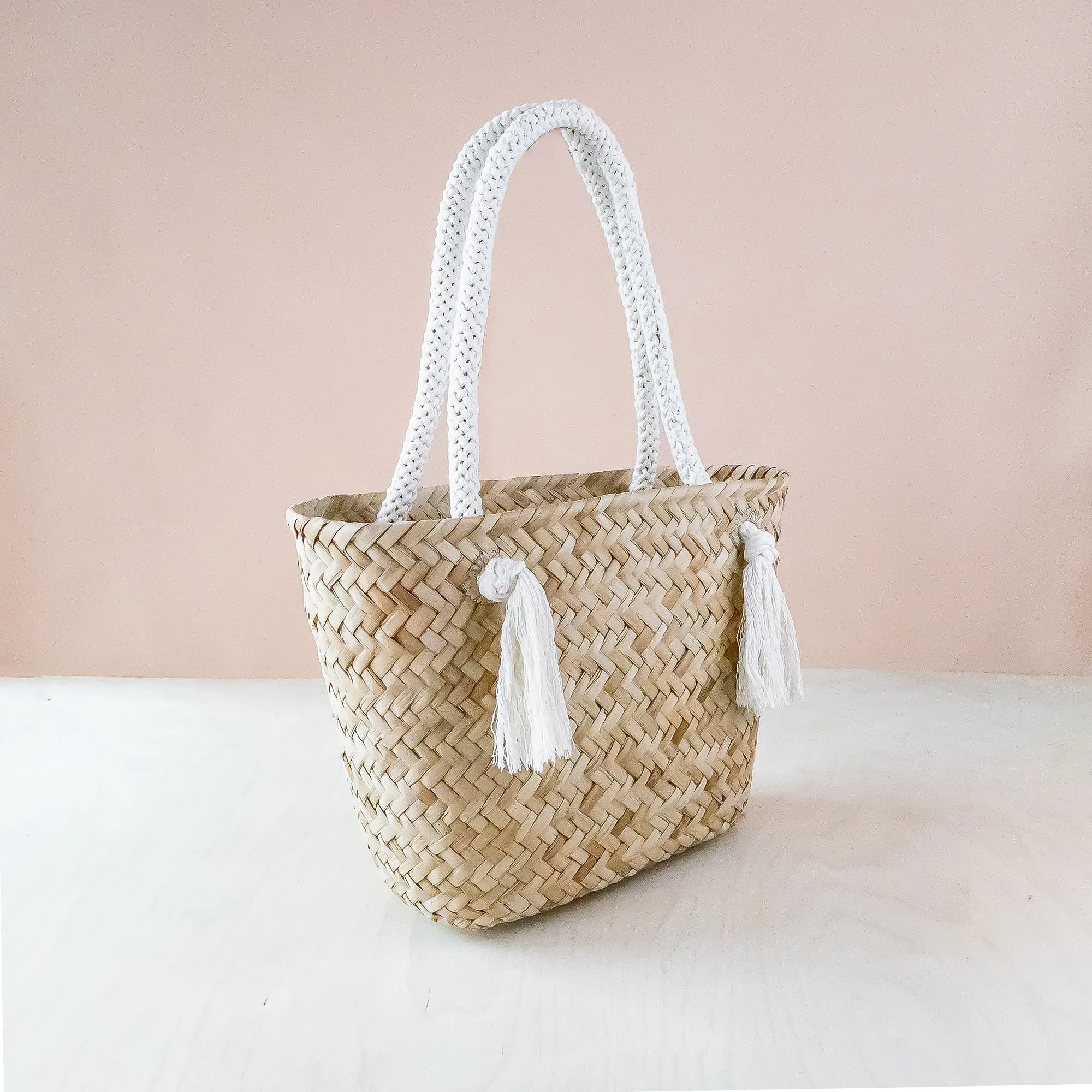 Oat Classic Market Tote with Braided Handles - Modern Woven Totes | LIKHÂ