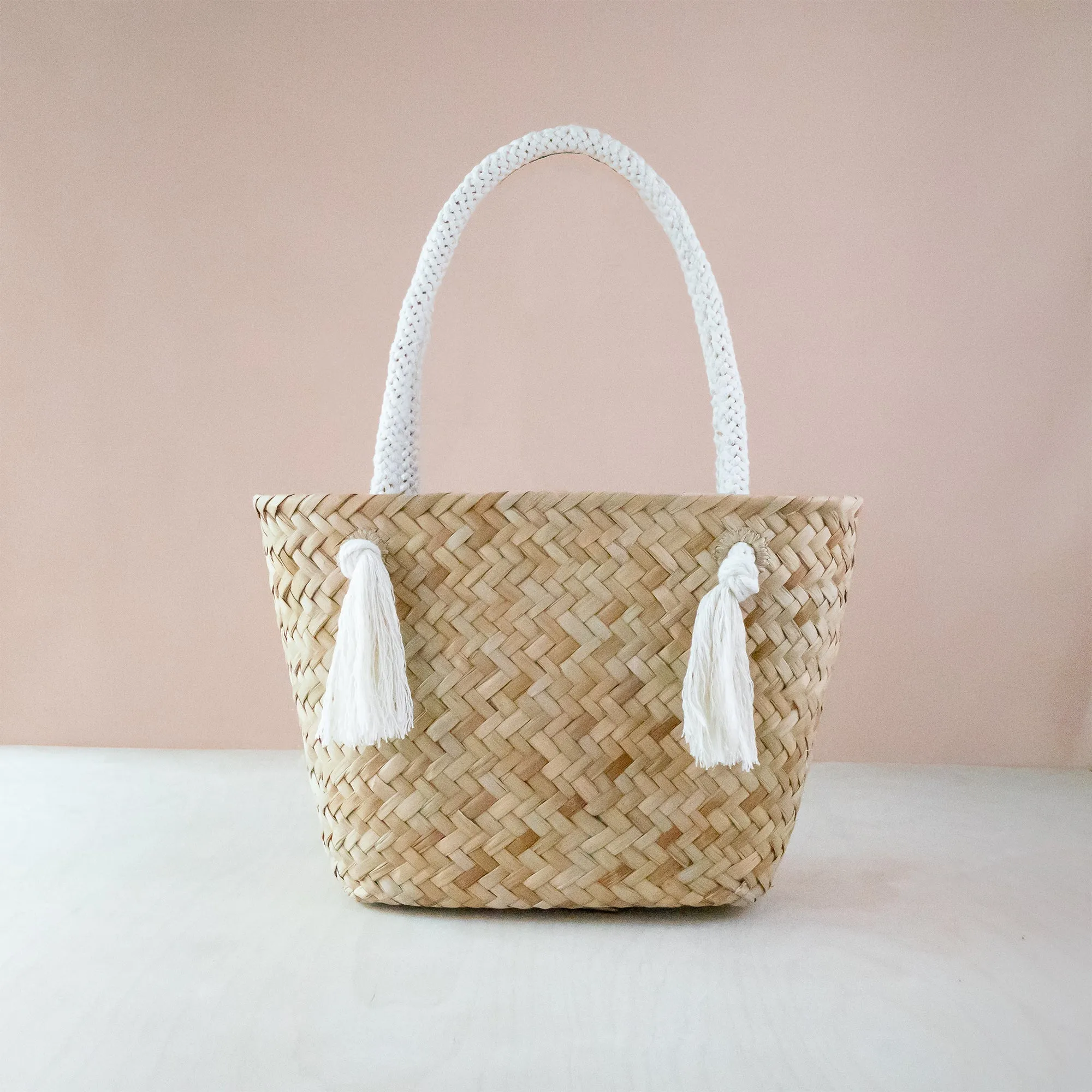 Oat Classic Market Tote with Braided Handles - Modern Woven Totes | LIKHÂ